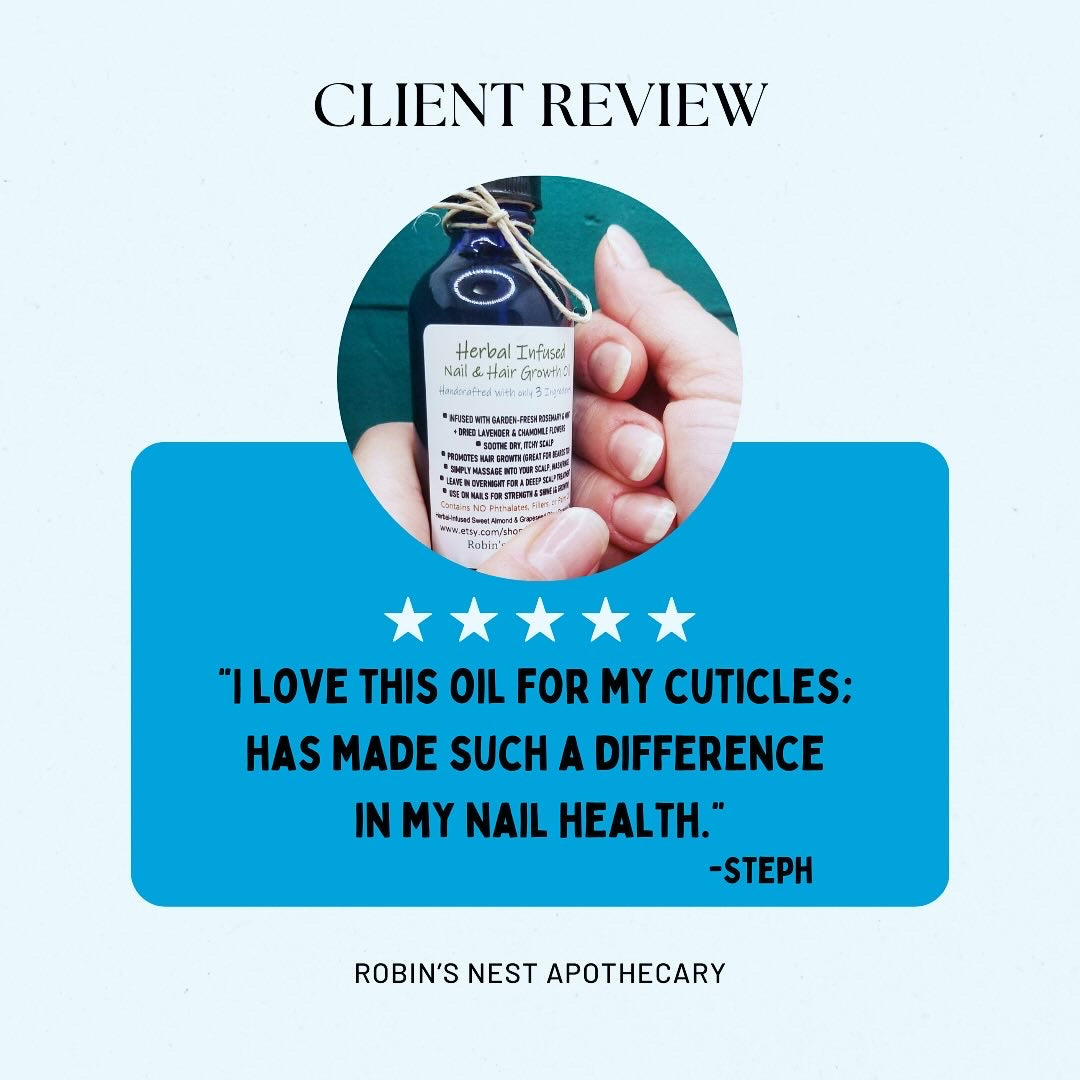 Herbal Remedy Body Oil | Herbal-Infused Nail + Hair Growth Oil | Vegan | Strengthens Nails + Healthy Hair | Headache / Migraine Relief | SLEEP BETTER | Aromatherapy