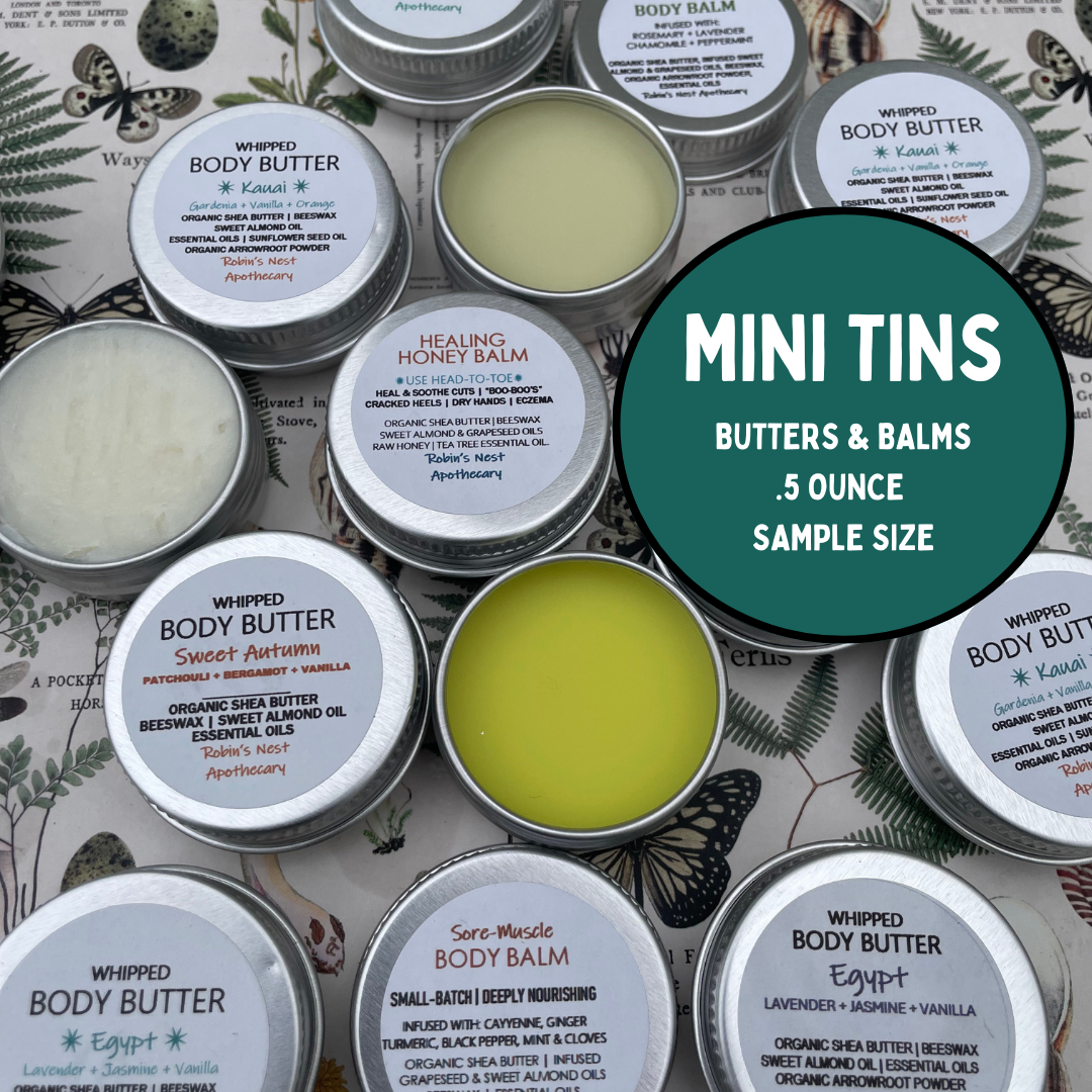 MINI TINS | Whipped Body Butters & Balms | Soothe Dry, Sensitive Skin & Eczema! | ONLY 5 CLEAN Ingredients | NO SYNTHETICS OR FRAGRANCE OILS