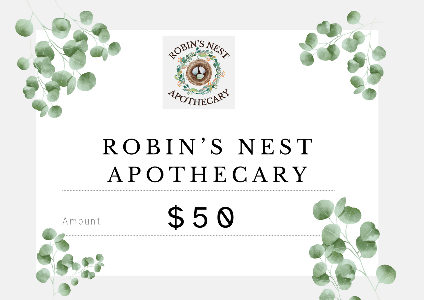 ROBIN'S NEST APOTHECARY GIFT CARD