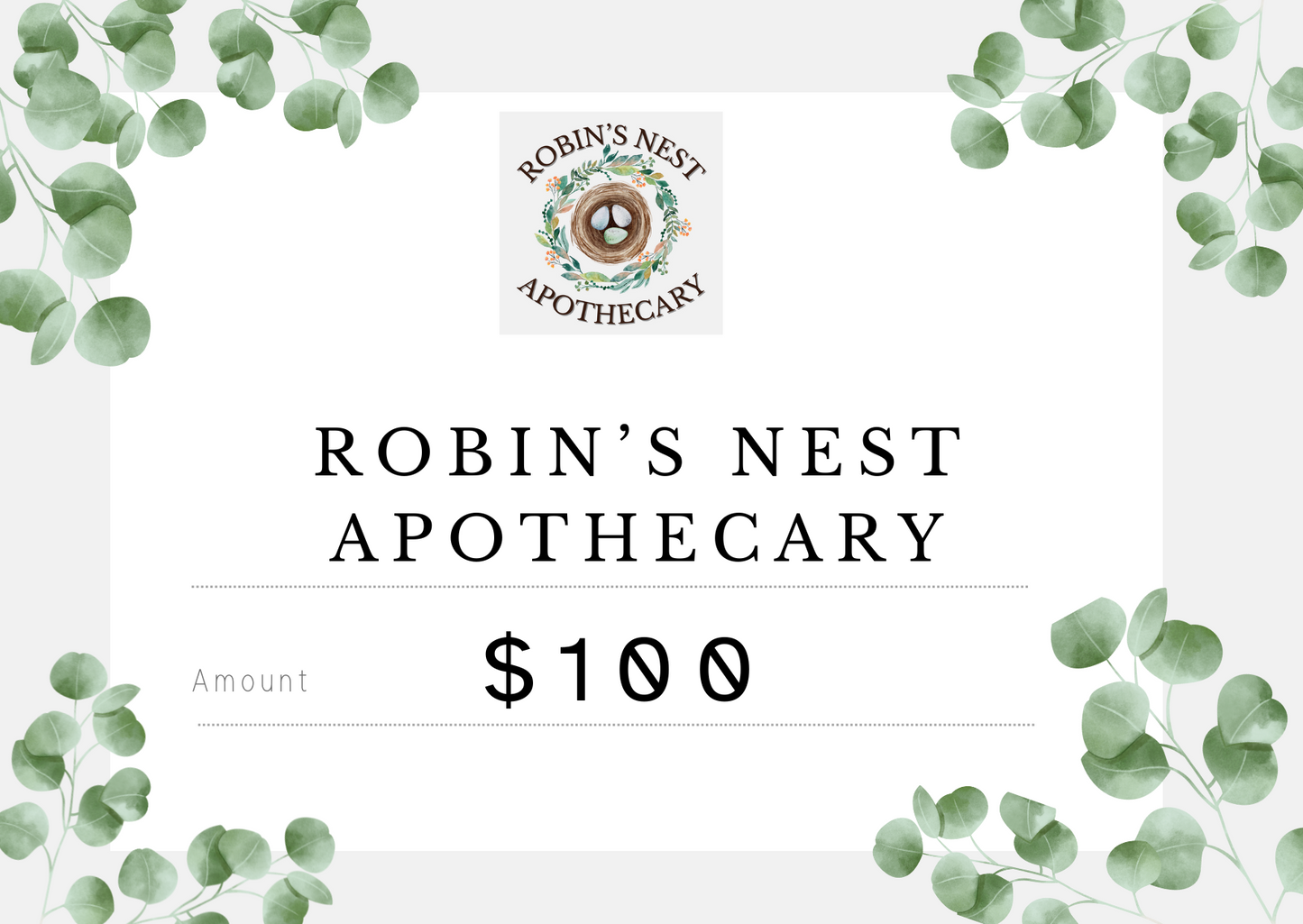 ROBIN'S NEST APOTHECARY GIFT CARD