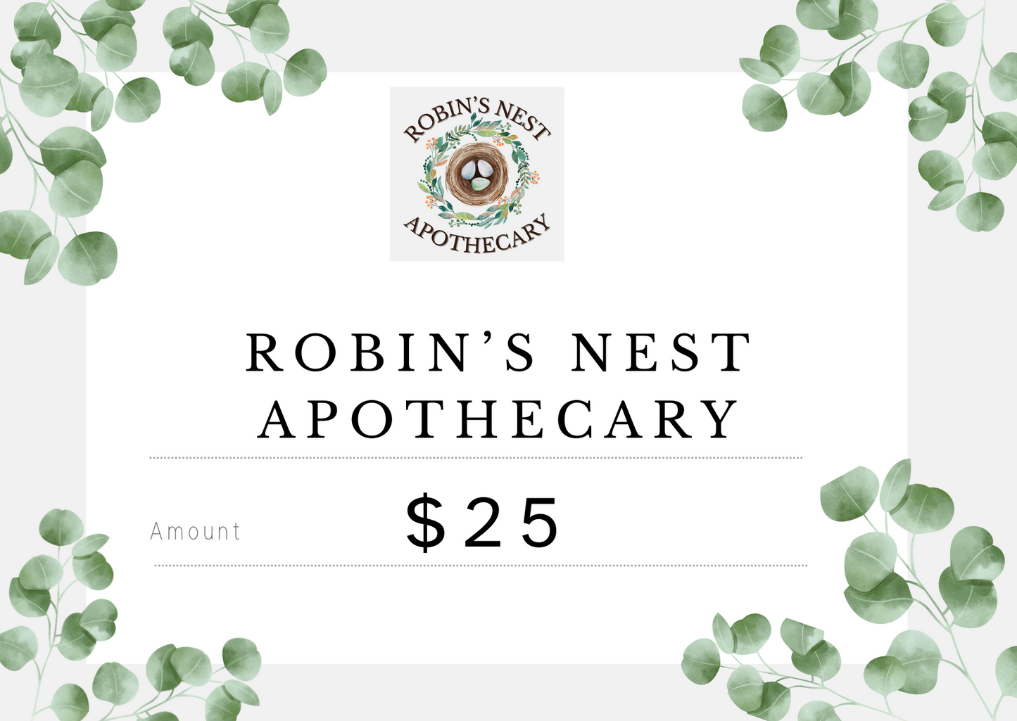ROBIN'S NEST APOTHECARY GIFT CARD