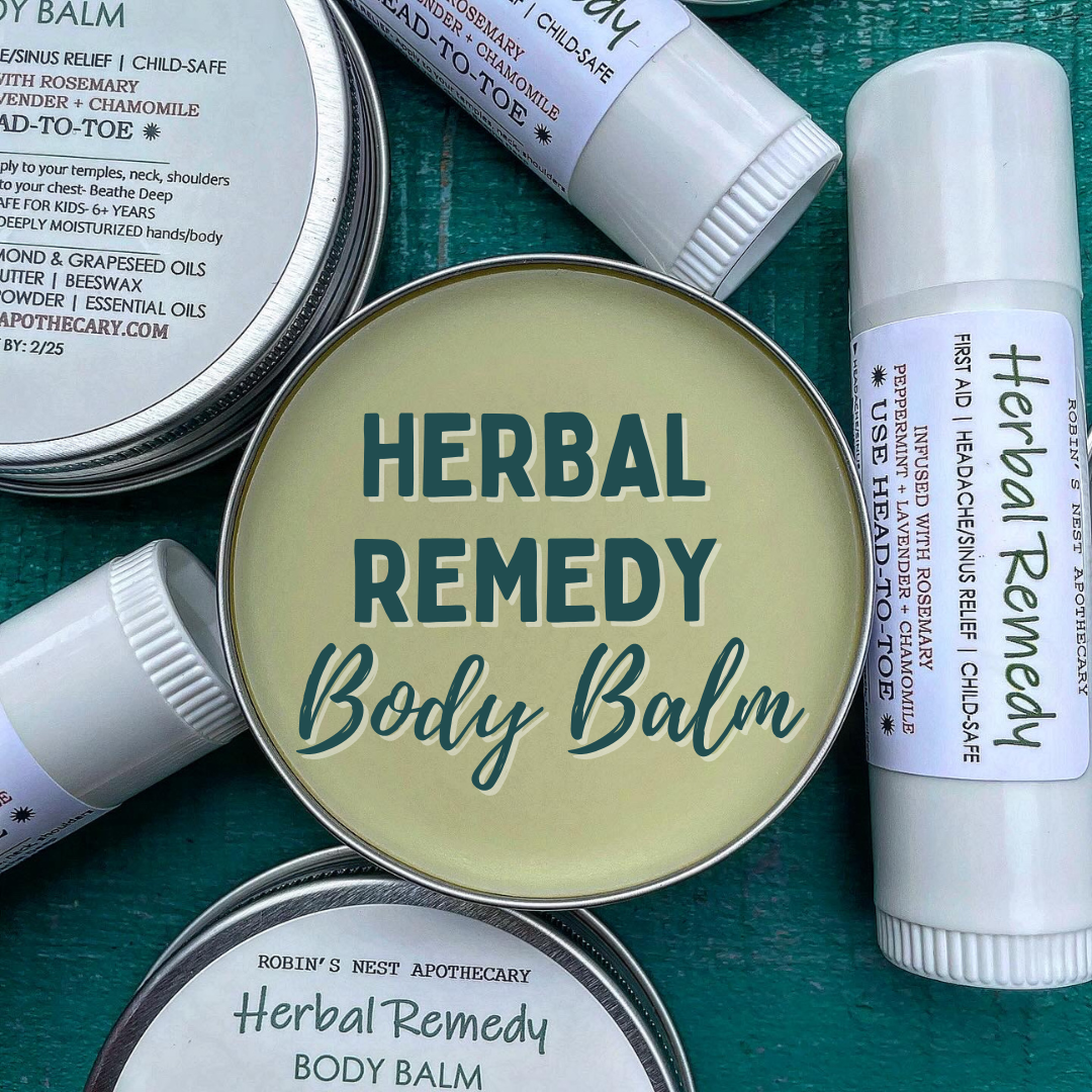 HERBAL REMEDY Body Balm | Soothe Eczema & Dry Skin | Congestion + Headache Relief | Rosemary Infused | CLEAN Skincare