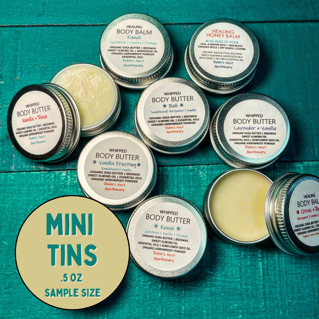 MINI TINS | Whipped Body Butters & Balms | Soothe Dry, Sensitive Skin & Eczema! | ONLY 5 CLEAN Ingredients | NO SYNTHETICS OR FRAGRANCE OILS