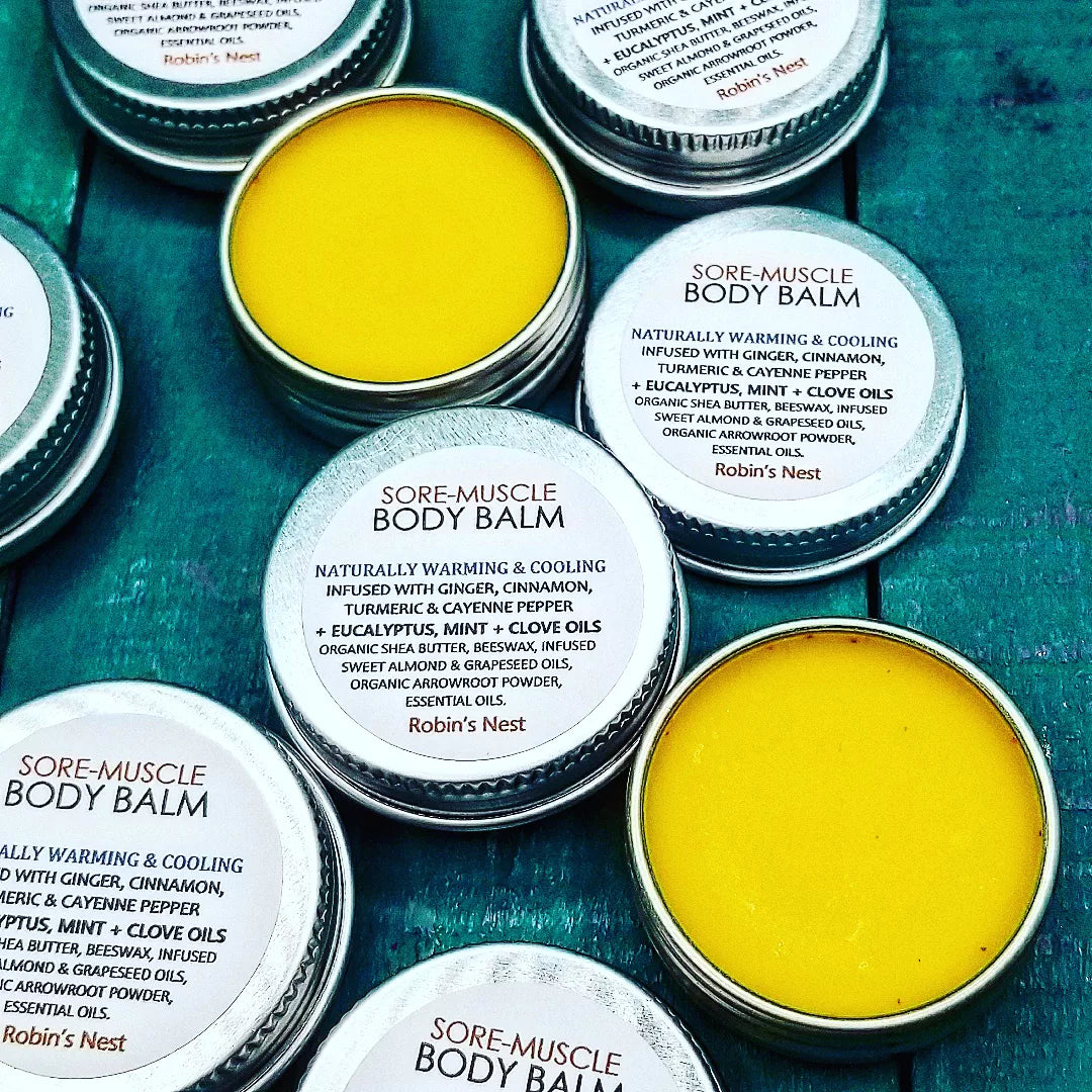 SOOTHING Sore-Muscle Body Balm | Cayenne + Ginger + Turmeric | Natural Pain Relief | CLEAN Skincare | IMPROVED FORMULA!