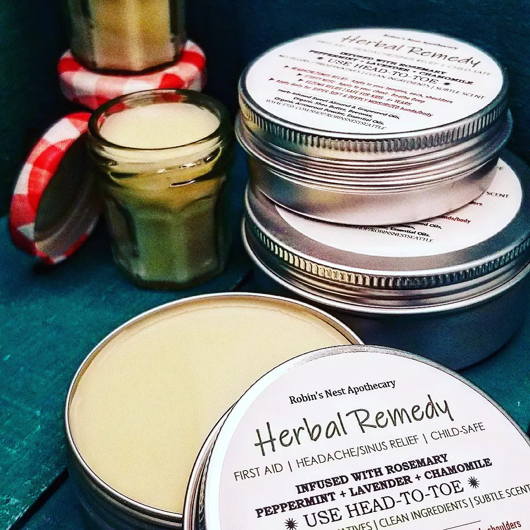 HERBAL REMEDY Body Balm | Soothe Eczema & Dry Skin | Congestion + Headache Relief | Rosemary Infused | CLEAN Skincare