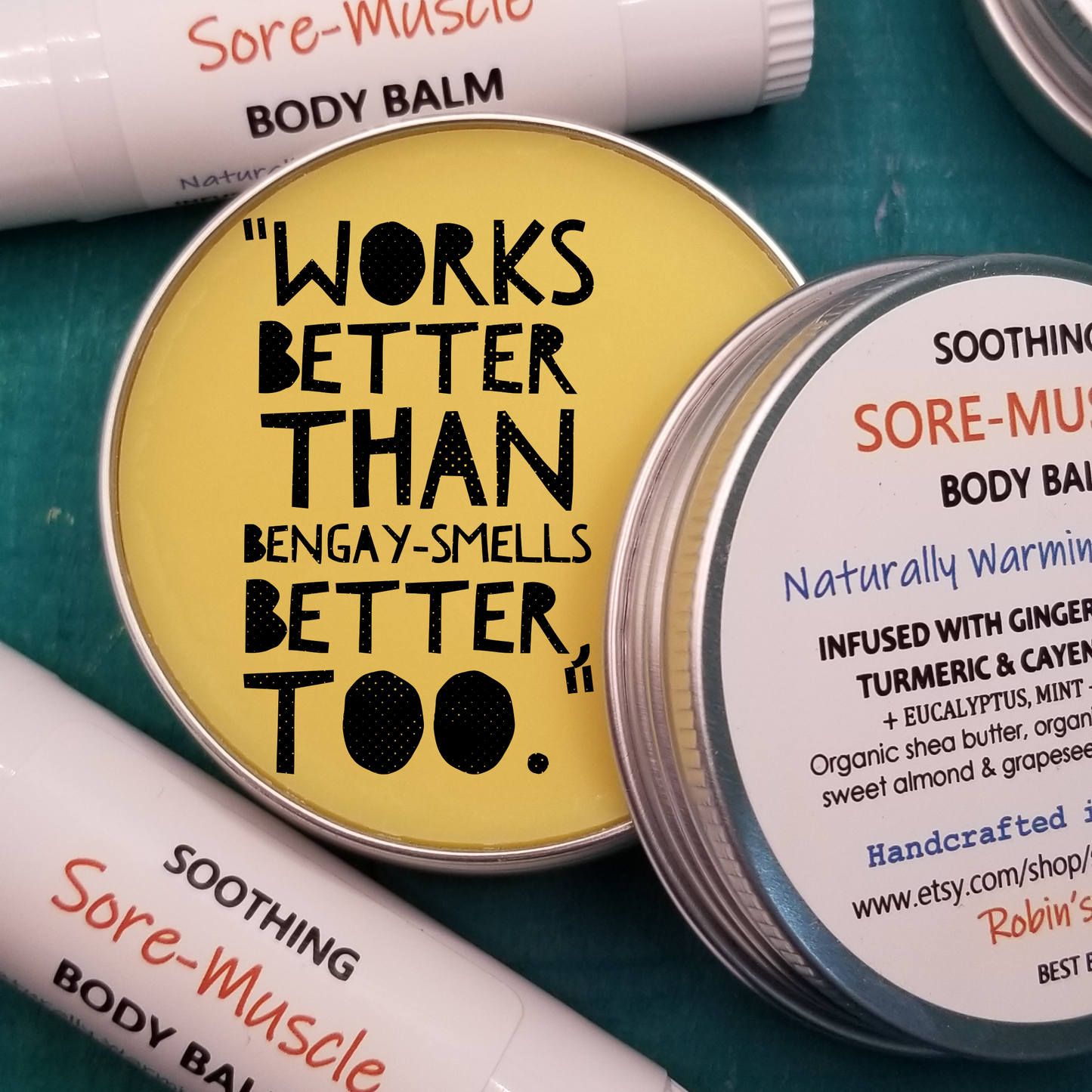 SOOTHING Sore-Muscle Body Balm | Cayenne + Ginger + Turmeric | Natural Pain Relief | CLEAN Skincare | IMPROVED FORMULA!