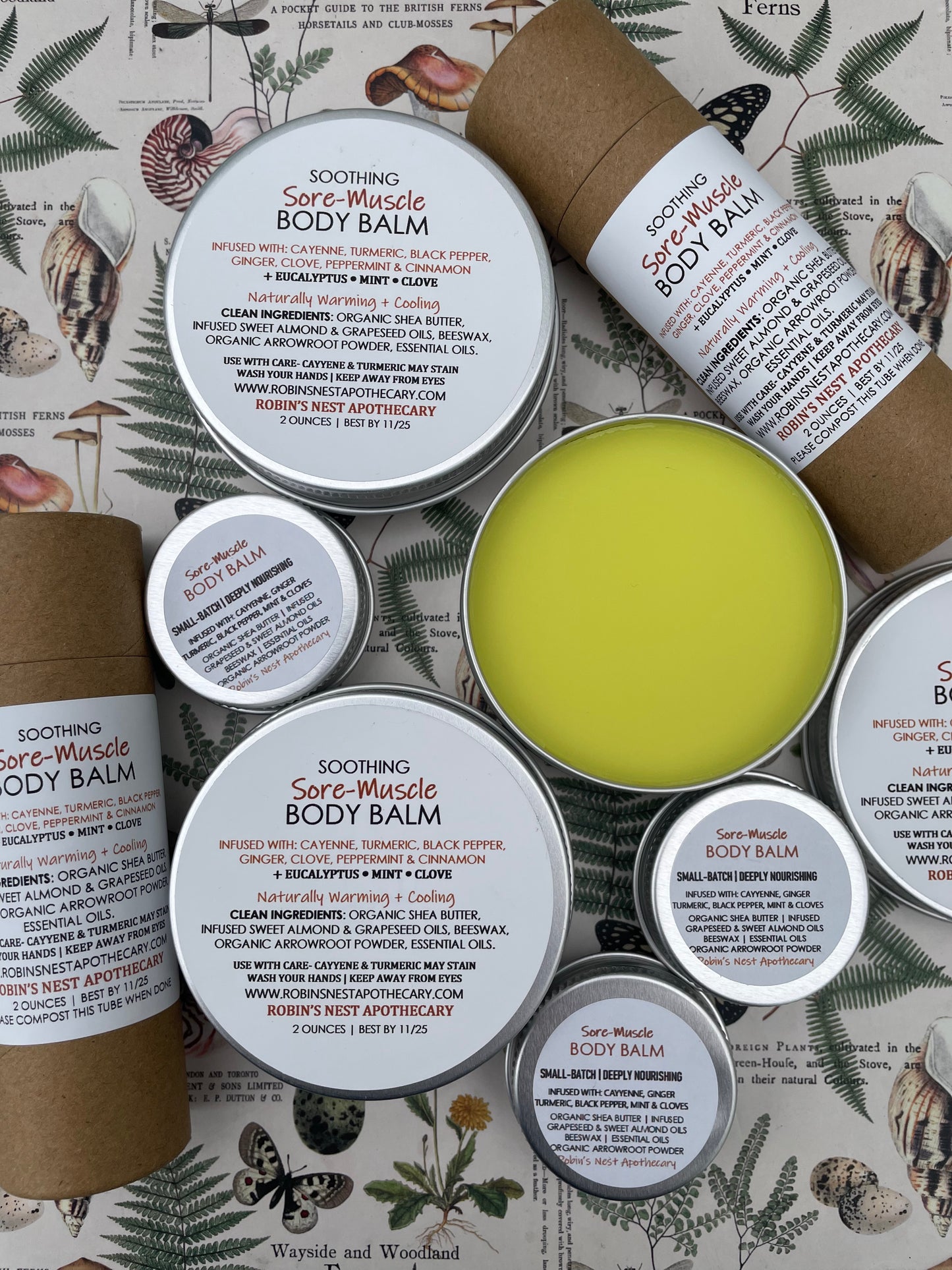 SOOTHING Sore-Muscle Body Balm | Cayenne + Ginger + Turmeric | Natural Pain Relief | CLEAN Skincare | IMPROVED FORMULA!