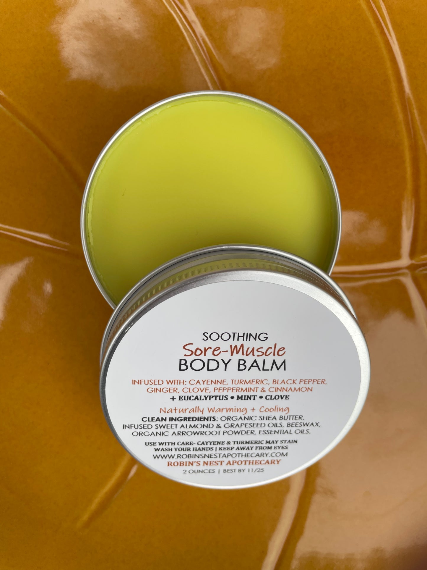 SOOTHING Sore-Muscle Body Balm | Cayenne + Ginger + Turmeric | Natural Pain Relief | CLEAN Skincare | IMPROVED FORMULA!