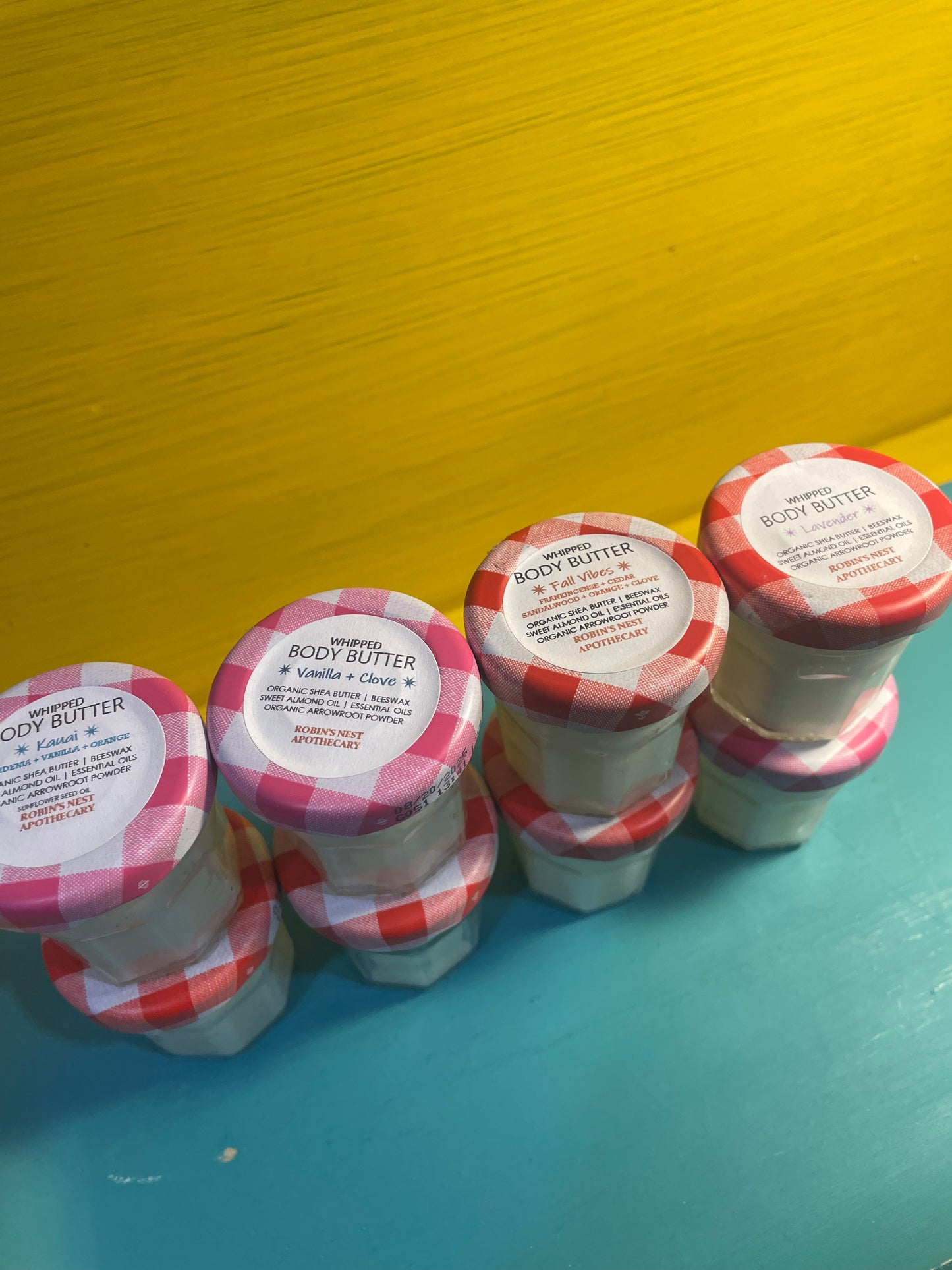 UPCYCLED JAM JAR 8-PACK Gift Set | 5 Different Whipped Body Butters + 1 Honey Body Balm | Upcycled Jam Jar Box | Christmas Gift | Gift Sets