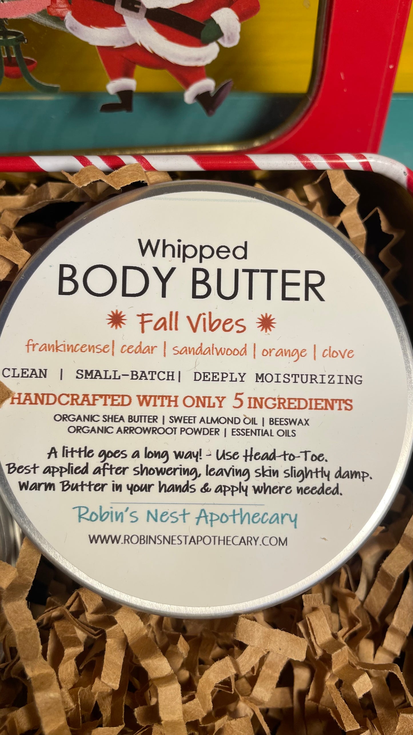 FALL VIBES 3-Pack Gift Set | FALL VIBES Whipped Shea Sugar Scrub + FALL VIBES Whipped Body Butter +  CREAMSICLE Compostable Lip Balm |  SANTA/BABY REINDEER/CHRISTMAS TREE TIN | Christmas Gift | Gift Sets